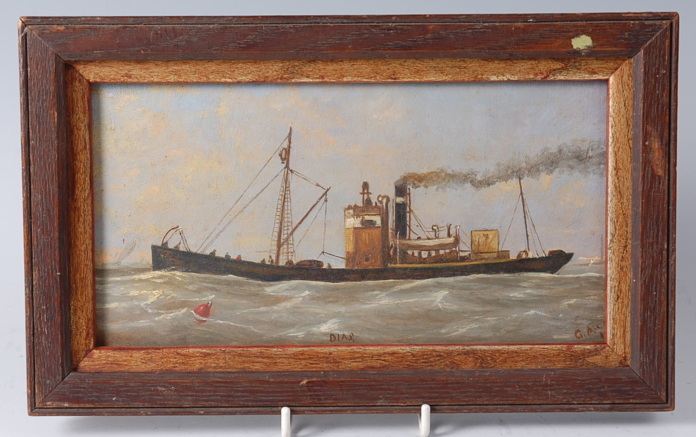Early 20th century English school - Study of the Hull fishing trawler Dias, oil on board,