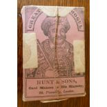 Sealed pack of playing cards, circa 1830, Hunt & Sons card makers to His Majesty, Great Mogul label,