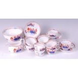 A late 18th century English porcelain part tea set,