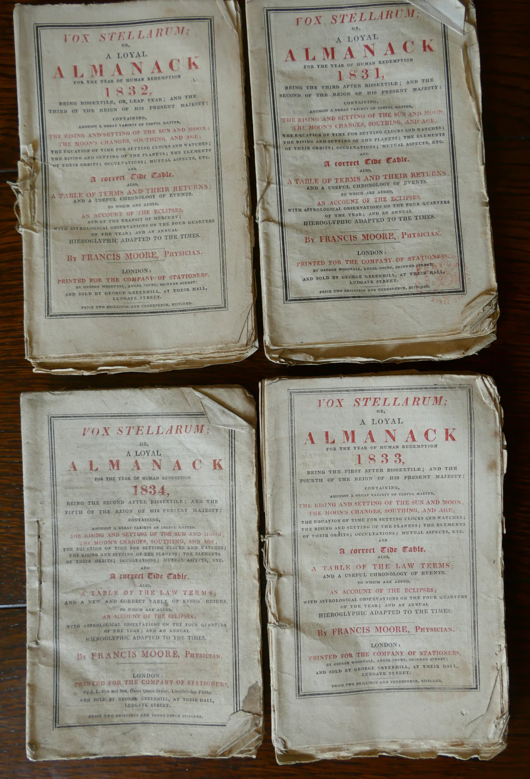 Vox Stellarum of a Loyal Almanac, 14 almanacs 1814 to 1845 with paper wraps, - Bild 4 aus 4