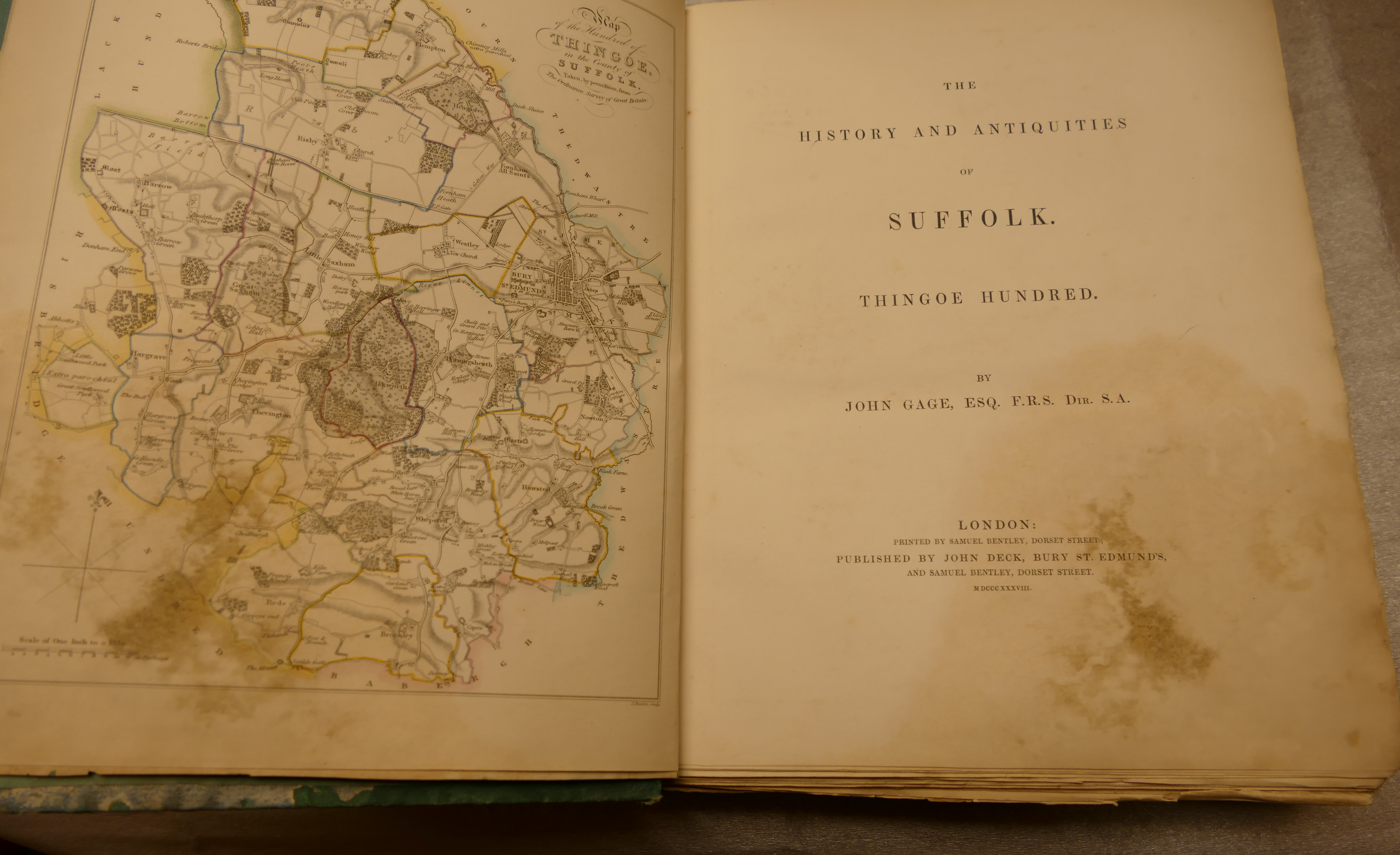 GAGE, John, History and Antiquities of Suffolk: Thingoe Hundred, John Deck, Bury St Edmunds 1838, - Bild 2 aus 4