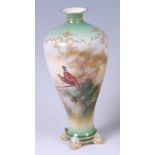 A Worcester Hadley ware vase, of shouldered baluster form,