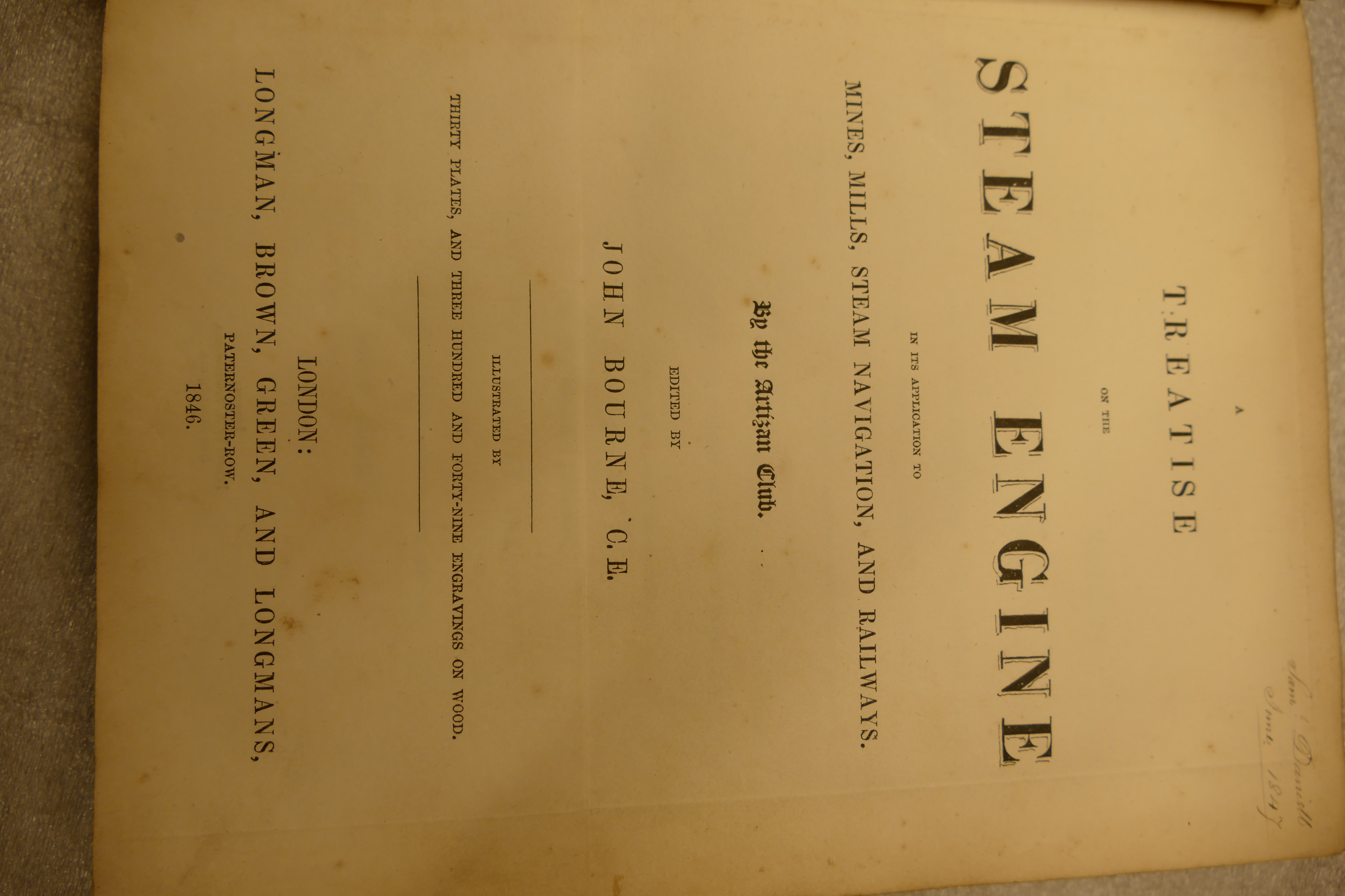 BOURNE, John, A Treatise on the Steam Engine, London 1846, large 4to calf, gilt, a.e. - Bild 2 aus 4