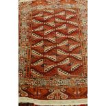 A Persian woollen Yomut rug,