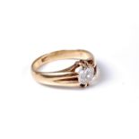 A single stone diamond ring, the round brilliant cut diamond estimated approx. 0.