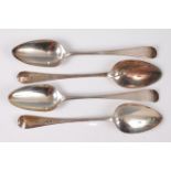 A set of three George III silver tablespoons, in the Old English pattern,