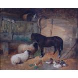 John Frederick Pasmore (1820-1881) - Feeding time at the stable, oil on canvas,
