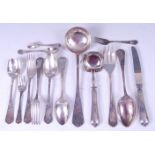 An extensive French silver part cutlery suite, in the Florence pattern,