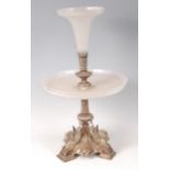 A late 19th century silver plated and glass table centrepiece,
