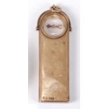 A late Victorian 9ct gold combination pocket vesta and compass, having hinged strike,
