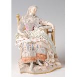 A late 19th century Meissen porcelain figure of a sleeping girl, sometimes called 'Sleeping Louise',