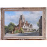 Clive Madgwick (1934-2005) - The church at Stoke by Nayland, oil on canvas, signed lower right,