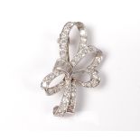 An early-mid 20th century diamond bow brooch,