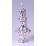 A late Victorian silver pedestal lighthouse sugar caster,