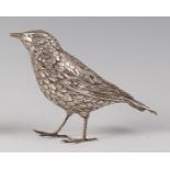 A Continental silver model of a thrush, with naturalistic plumage and detachable head, 7.