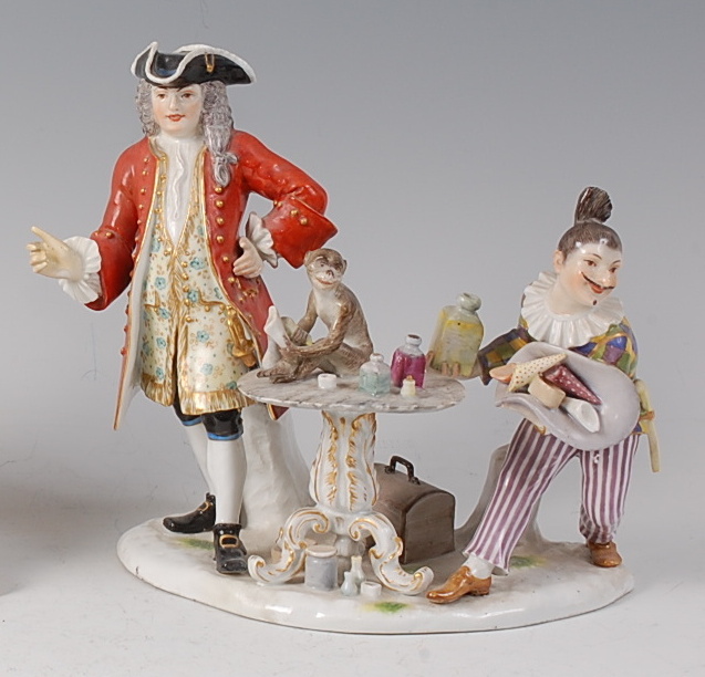 A 19th century Meissen porcelain figure group,