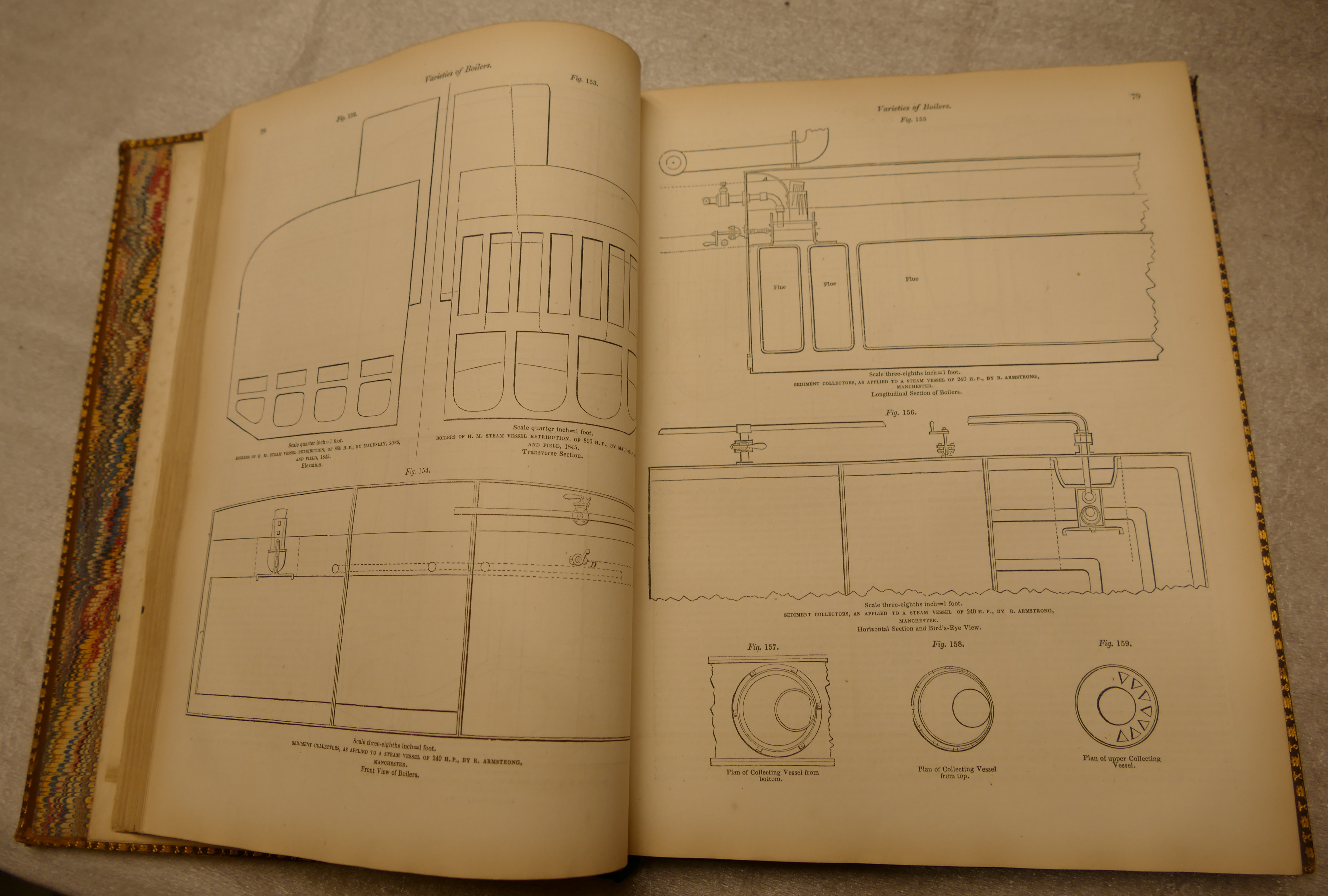 BOURNE, John, A Treatise on the Steam Engine, London 1846, large 4to calf, gilt, a.e. - Bild 4 aus 4