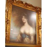 19th century English school - Bust portrait of a maiden, pastel,