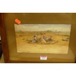 J R Edwards - Children playing on the beach, watercolour, signed and dated lower right 1918,