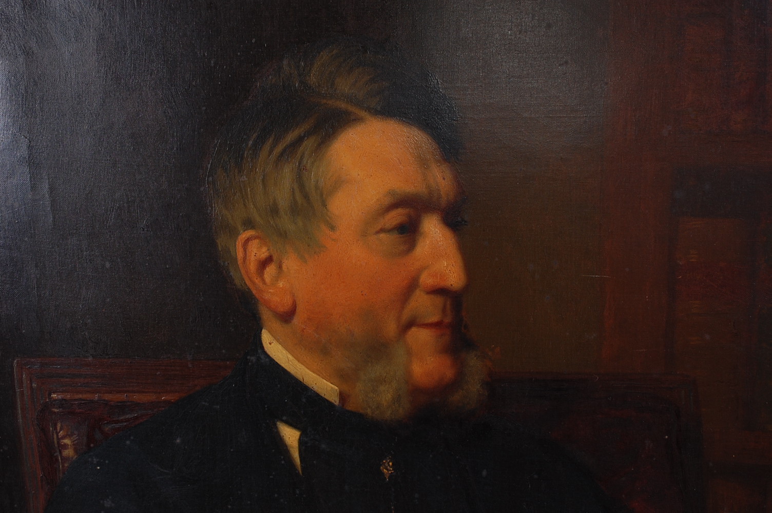 Stephen Pearce (1819-1904) - Half-length portrait of Alfred Swaine Taylor wearing black jacket and - Image 4 of 6