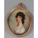 Late 18th century English school - Bust portrait of Caroline Cancellor (née Hall),