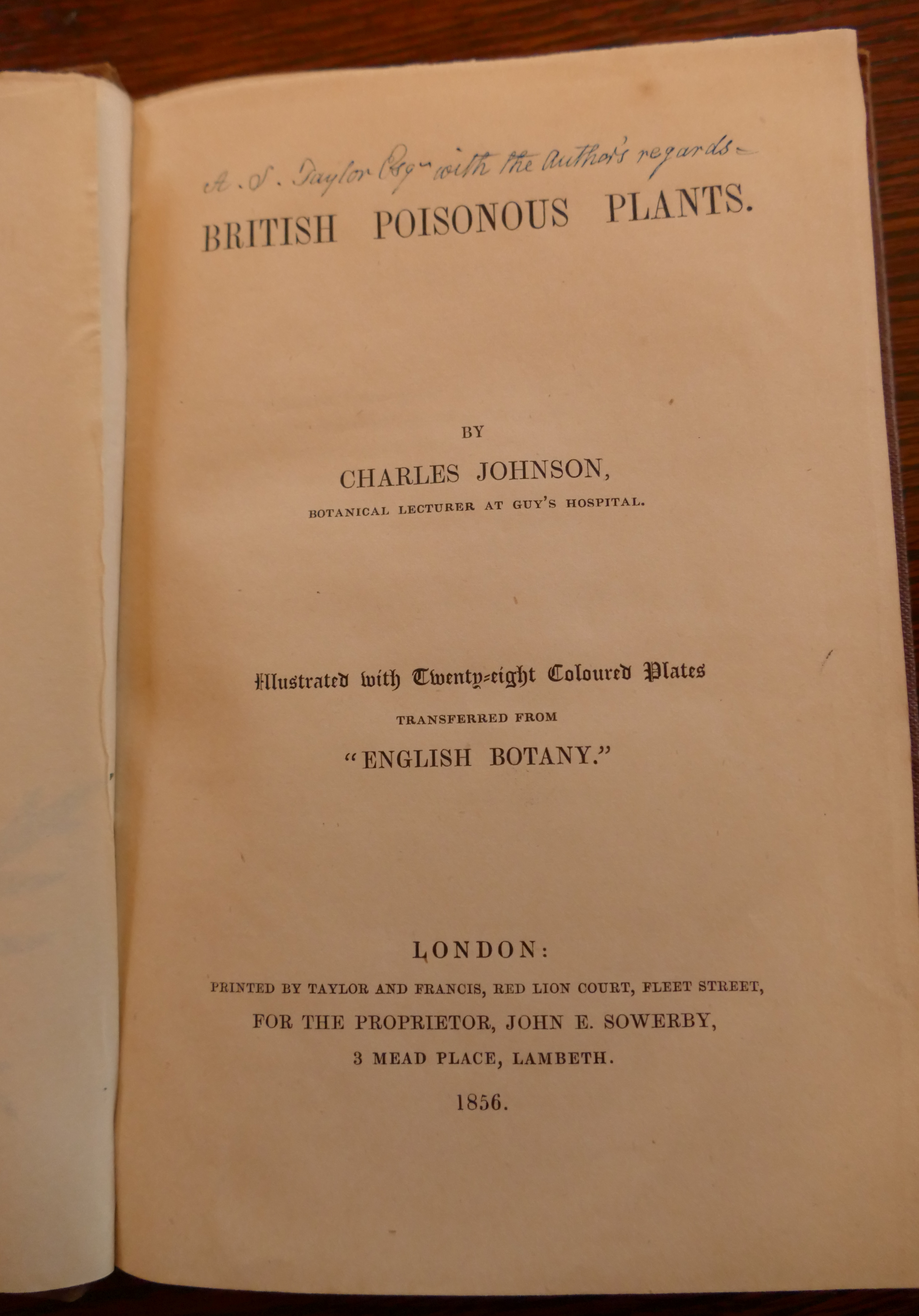 JOHNSON Charles, British Poisonous Plants, London 1856, 8vo cloth, 28 colour plates, - Image 2 of 4