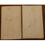 Alfred Swaine Taylor, 14 medical sketches, 13 are pencil sketches, some initialled,