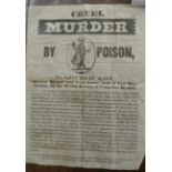 An 1841 handbill relating to the murder of Cornelius Rhymes by Hannah Rhymes and John Grace by