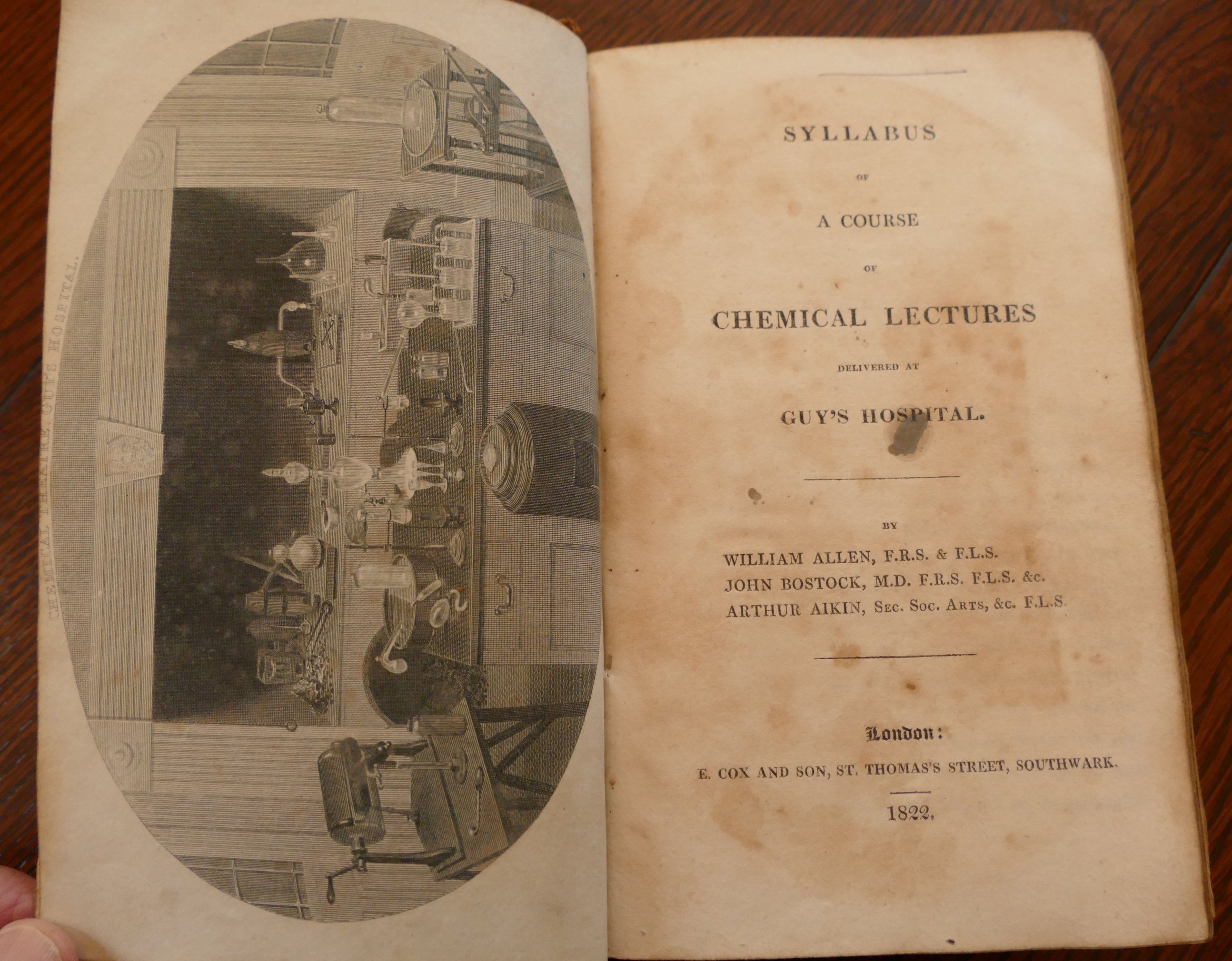 Syllabus of A Course of Chemical Lectures delivered at Guy's Hospital, by William Allen,