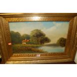 Early 20th century school - Pair; Landscape scenes, oil on card,