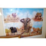 Dennis Thomson - The Big Five, lithograph, together with Bryan Reed (b.