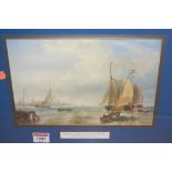 After J W Carmicheal - Shipping off the mouth of the Scheldt, lithograph,