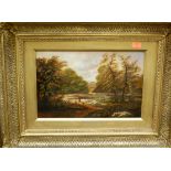 Constance - pair river landscape scenes, each with lone figure, oil on canvas,