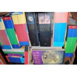 A box of J K Rowling Harry Potter books,