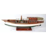 A Windermere style steam launch 'Rose', clinker built hull of wood with varnished planked deck,