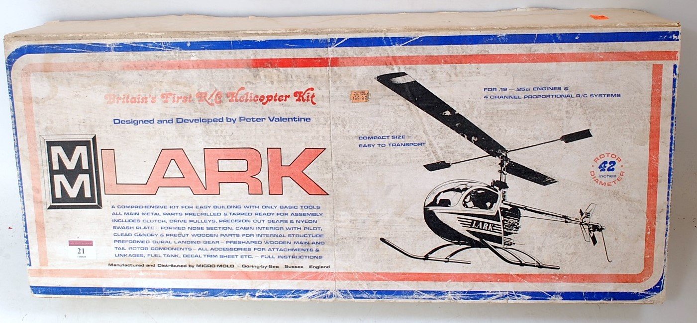 A Micro Mold Britains first radio controlled helicopter kit, entitled Lark,