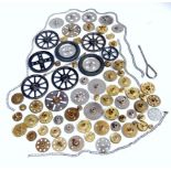 Selection of early meccano wheels and gear,