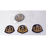 3 London Transport and 1 Underground senior staff cloth cap badges, variations to styles,