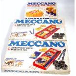 Meccano extension packs L & S and power pack motor and battery box