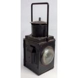 BR period white train tail lamp together with black goods brake van side lamp,