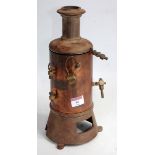 Scratchbuilt copper vertical boiler having 14 fire tubes, no grate, Manometer by Stuart,