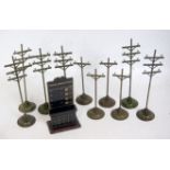 6x possibly Bing telegraph poles with 3 crossbars with another 4 with single crossbar (G),