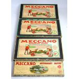 Selection of late 1920's meccano accessory outfits 00A, 0A,