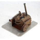 A proprietary scratch built brass steel and stainless steel constructed stationary steam engine,