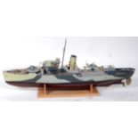 Plastic Hulled Flower Class submarine destroyer with single can motor,