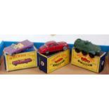 Three various boxed Matchbox 1/75 series diecast vehicles, comprising No.