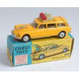Corgi Toys, 463 Citroen Safari ID19, yellow body with brown and green interior, spun hubs,
