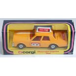 Corgi Toys, 327, Chevrolet Caprice Taxi, comprising yellow body, red interior,