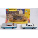 A Corgi Toys boxed and loose diecast saloon group to include a Corgi Toys No.