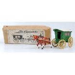 A Charbens boxed The Caravan Set, comprising green, yellow and white horse-drawn Caravan,